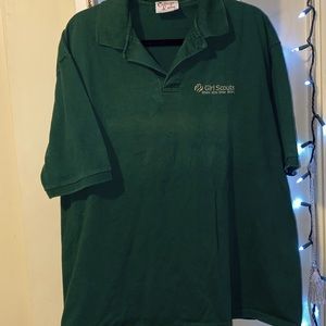 retro deep green girl scouts of america collared polo shirt